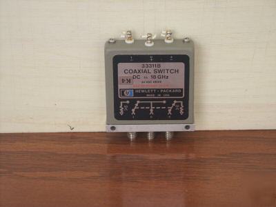 Hp/agilent 33311BCOAXIAL switch, 3 port(sma)dc to 8 ghz