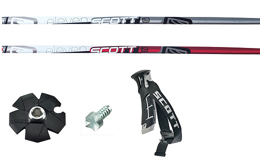 Scott 2008 eleven ovalized ski poles 50 inches - silver