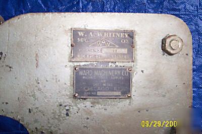 Wa whitney 10 ton deep throat hand punch press