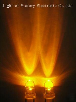 1000 x 3MM amber led lamp 10,000MCD free resistor