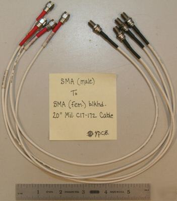 (4) sma(m)-sma(fem-bulkhead) mil. C17-172 cables 20