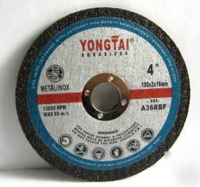 50 abrasive stainless steel cut-off wheel 4X1/16X5/8 T1