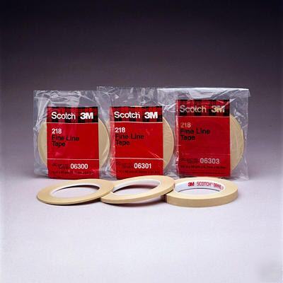 ScotchÂ® fine line tape 218 06300-1/8 INX60 yd, -12/cs