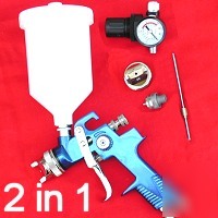 Hvlp gravity feed paint spray gun 2 setup free gauge hq