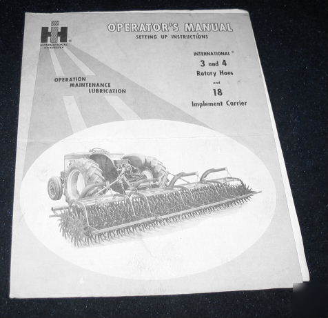 Ih intl harvester 3 4 rotary hoes 18 implement carrier