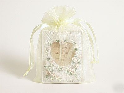 20 pcs 3X4 yellow organza fabric bags, gift party favor