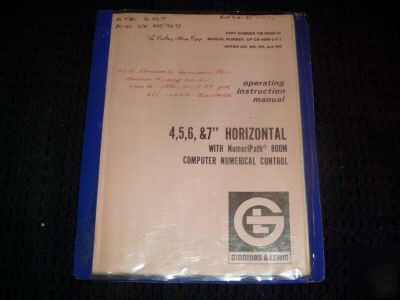 G&l giddings lewis pc-40 pc-50 prog instruction manual