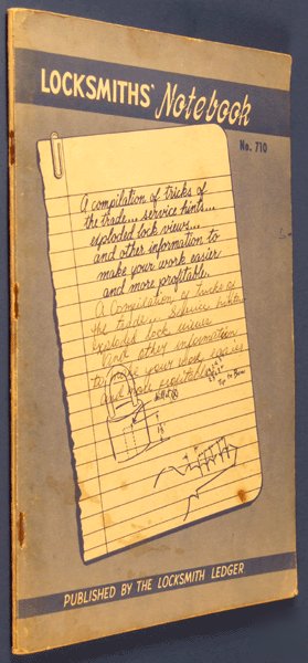 Locksmiths' notebook locksmith ledger 1971 locksport