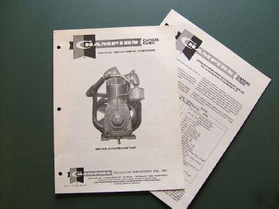 Champion r-40/R40 air compressor pump owner's guide