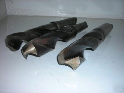 Used taper shank twist drill lot 1-9/16 1-11/16 1-3/4