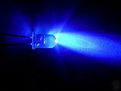 100X 10MM 5000MCD blue led lamp with free resistors 12V