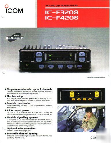 Icom ic-F420S mobile uhf 450-470MHZ commercial radio 