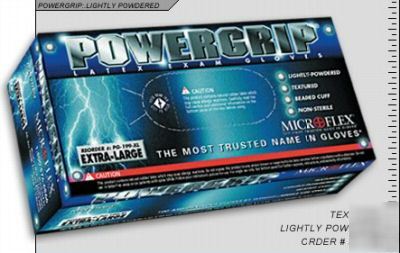 Micro-flex power grip latex gloves by the case