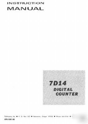 Tek tektronix 7D14 operation & service manual