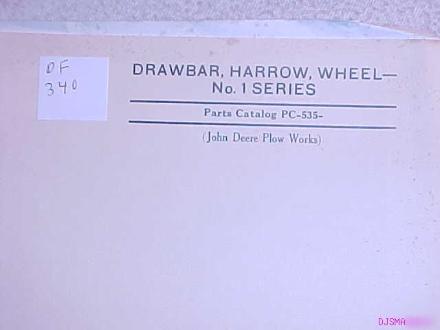 John deere 1 series drawbar wheel harrows parts catalog