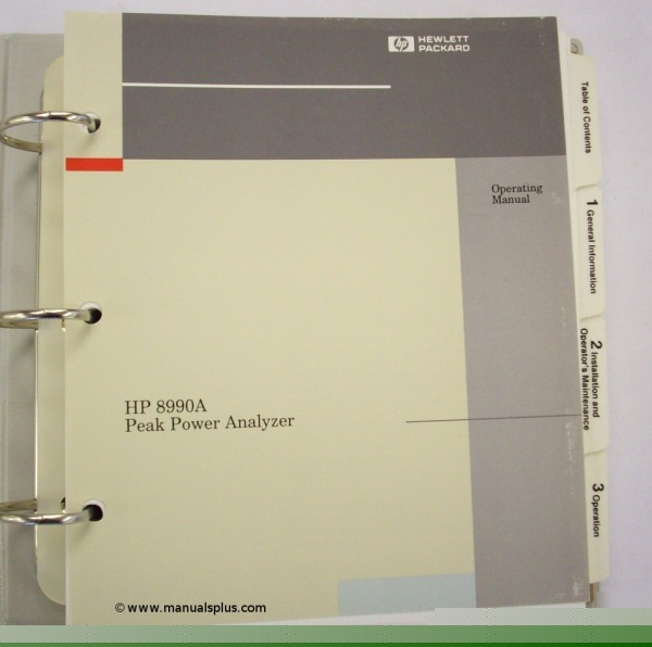 Hp 8990A peak power analyzed operating manual - $5 ship