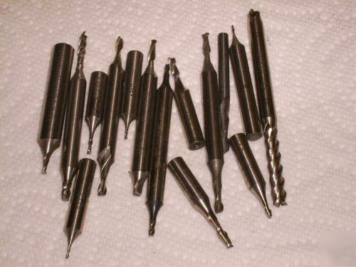 32 end mills hs usa 3/8 .187 shank resharpened cheap n