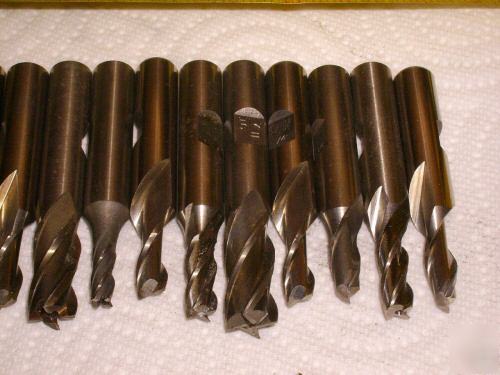 32 end mills hs usa 3/8 .187 shank resharpened cheap n