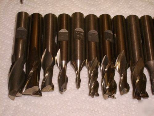 32 end mills hs usa 3/8 .187 shank resharpened cheap n