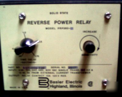 Basler reverse power relay control onan 320-2456-02 nos