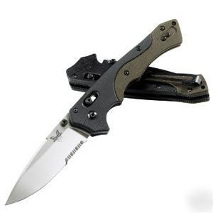 Benchmade -mini-rukus, black & od green g-10 handle