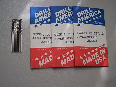 New metric drill bits 1.25 usa made qty 36 