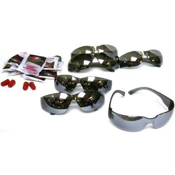 6 black hunting safety shooting glasses & 12 ear plugs