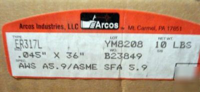 New welding wire ss alloy ER317L .045