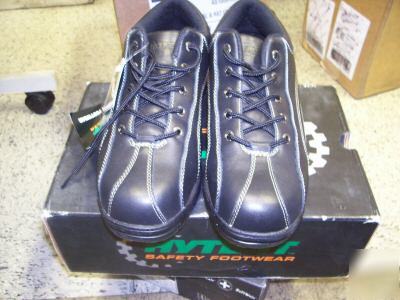 Hytest, wolverine safety steel toe shoe,mens 10 black