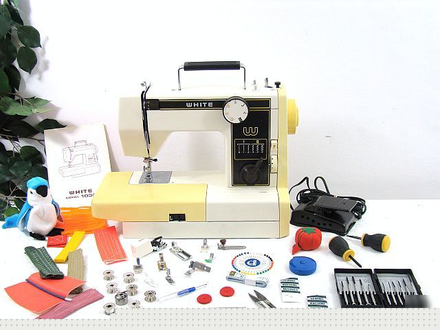 Industrial strength white sewing machine + walking foot