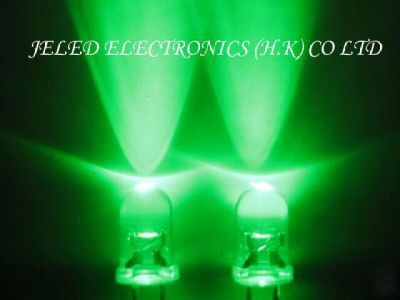 New 300X 5MM pure green led lamp 17,000MCD diy f/ship