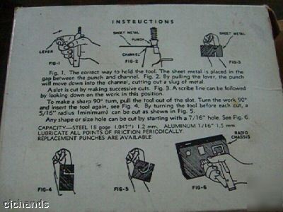 New * * adel (usa made) nibbling tool sheet metal 7/16