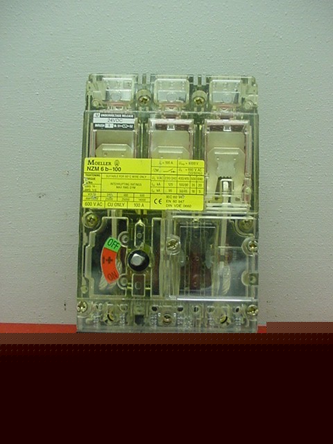 Moeller NZM6B-100 breaker 3 pole 100 amp 600 volt ac