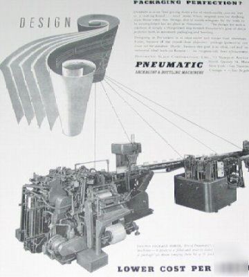 Pneumatic packaging-bottling machinery-13 1940S ads lot