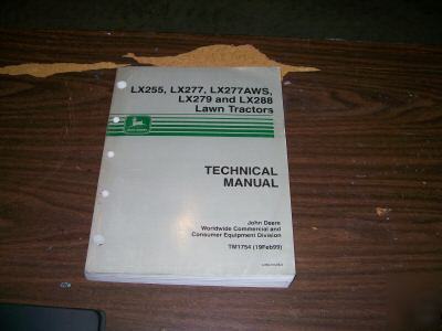  john deere LX259,277 ,277AWS, 279,288 technical manual