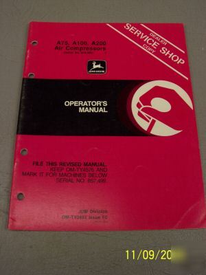 John deere dealer manual A75 A100 A200 air compressors