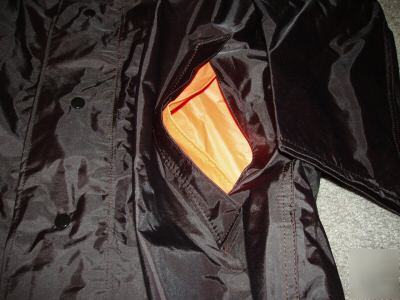 Neese reversible trench raincoat black l velcro pockets