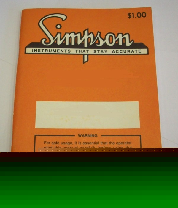 Simpson 260 series 6 op/service manual - $5 shipping 