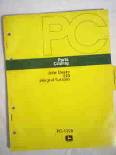 John deere 220 integral sprayer parts manual-excellent 