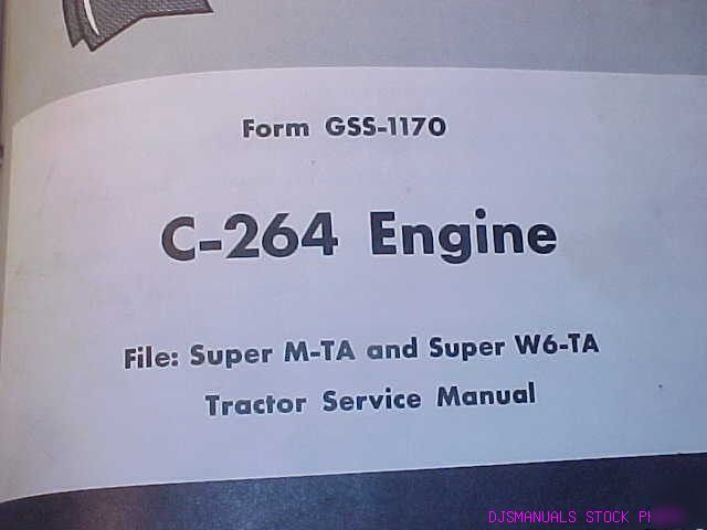 Ih m t super W6 ta tractor c 264 engine service manual