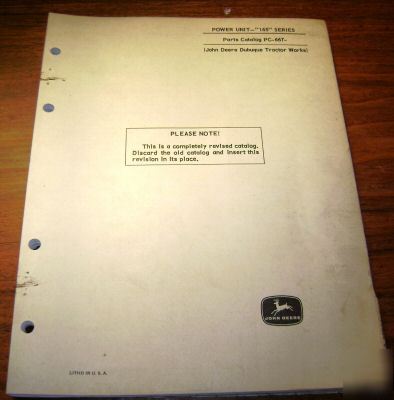 John deere 165 power unit engine parts catalog book jd