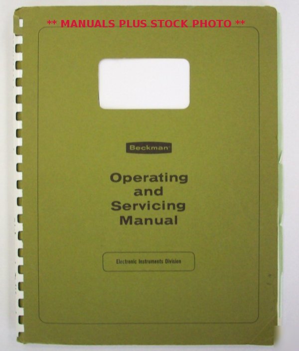 Beckman 76 op/service manual - $5 shipping 