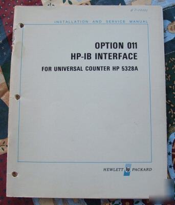 Hp 5328A option 011 installation & service manual orgnl