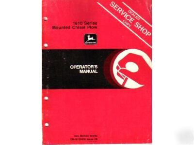 John deere 1610 mounted chisel plow operator's manual