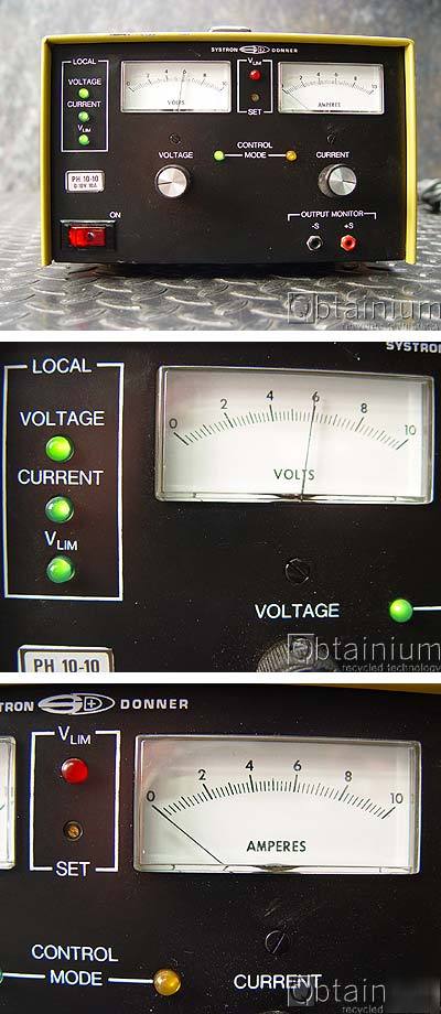 Systron donner ph 10-10 power supply 10VDC 10A