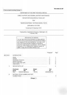 Tek tektronix TM515 tm 515 repair list manual