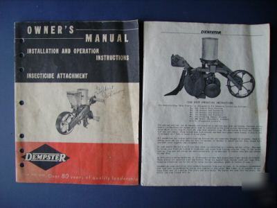 Dempster owners manuals , planter unit, beatrice, ne