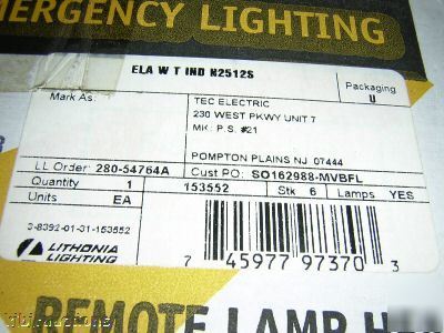 Lithonia emergency lighting ela N2512S dual lamp head