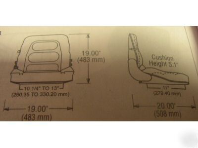 New ships free forklift seat suspension & weight adjust