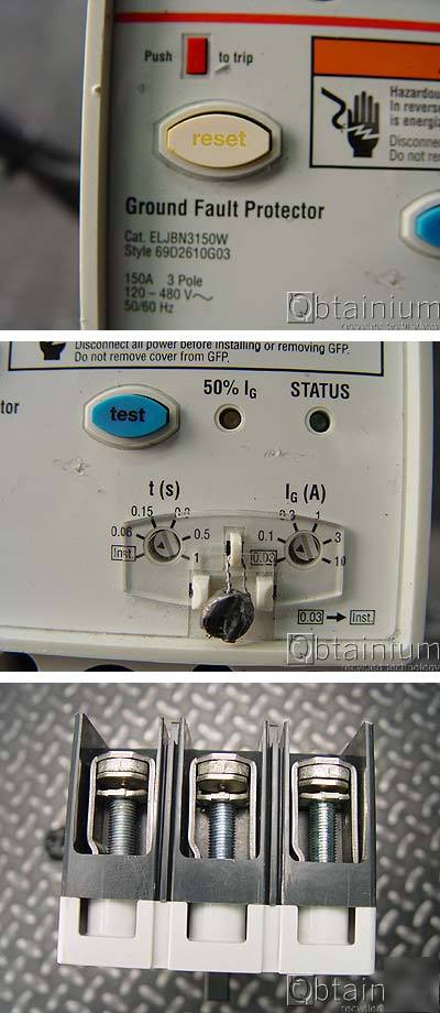 Cutler hammer eaton jge 250A breaker w/ground fault 